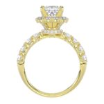 14K YELLOW GOLD 1CT ROUND/PRINCESS DIAMOND LADIES SEMI MOUNT RING(CENTER STONE MOUNT PRINCESS DIAMOND 1CT) - Image 4