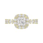 14K YELLOW GOLD 1CT ROUND/PRINCESS DIAMOND LADIES SEMI MOUNT RING(CENTER STONE MOUNT PRINCESS DIAMOND 1CT) - Image 6