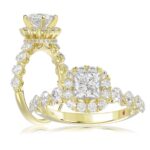 14K YELLOW GOLD 1CT ROUND/PRINCESS DIAMOND LADIES SEMI MOUNT RING(CENTER STONE MOUNT PRINCESS DIAMOND 1CT)