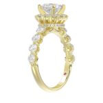 14K YELLOW GOLD 1CT ROUND/PRINCESS DIAMOND LADIES SEMI MOUNT RING(CENTER STONE MOUNT PRINCESS DIAMOND 1CT) - Image 2