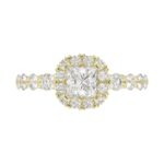 14K YELLOW GOLD 1CT ROUND/PRINCESS DIAMOND LADIES SEMI MOUNT RING(CENTER STONE MOUNT PRINCESS DIAMOND 1CT) - Image 6