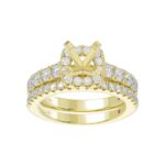 14K YELLOW GOLD 2 1/4CT ROUND/PRINCESS DIAMOND LADIES BRIDAL SET(CENTER STONE PRINCESS DIAMOND 3/4CT) - Image 2