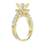 14K YELLOW GOLD 2 1/4CT ROUND/PRINCESS DIAMOND LADIES BRIDAL SET(CENTER STONE PRINCESS DIAMOND 3/4CT) - Image 3
