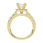 14K YELLOW GOLD 2 1/4CT ROUND/PRINCESS DIAMOND LADIES BRIDAL SET(CENTER STONE PRINCESS DIAMOND 3/4CT) - Image 5
