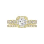 14K YELLOW GOLD 2 1/4CT ROUND/PRINCESS DIAMOND LADIES BRIDAL SET(CENTER STONE PRINCESS DIAMOND 3/4CT) - Image 7