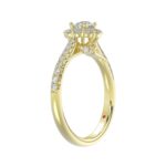14K YELLOW GOLD 3/4CT ROUND DIAMOND LADIES RING( CENTER STONE ROUND DIAMOND 1/3CT) - Image 2