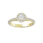 14K YELLOW GOLD 3/4CT ROUND DIAMOND LADIES RING( CENTER STONE ROUND DIAMOND 1/3CT) - Image 3