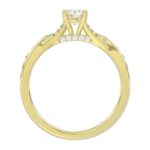 14K YELLOW GOLD 3/4CT ROUND DIAMOND LADIES RING( CENTER STONE ROUND DIAMOND 3/8CT) - Image 4