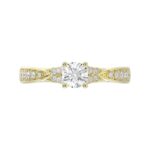 14K YELLOW GOLD 3/4CT ROUND DIAMOND LADIES RING( CENTER STONE ROUND DIAMOND 3/8CT) - Image 6