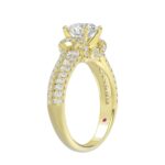 14K YELLOW GOLD 3/4CT ROUND DIAMOND LADIES RING(CENTER STONE MOUNT ROUND DIAMOND 1CT) - Image 2