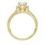 14K YELLOW GOLD 3/4CT ROUND DIAMOND LADIES RING(CENTER STONE MOUNT ROUND DIAMOND 1CT) - Image 4