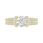 14K YELLOW GOLD 3/4CT ROUND DIAMOND LADIES RING(CENTER STONE MOUNT ROUND DIAMOND 1CT) - Image 6