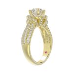 14K YELLOW GOLD 3/4CT ROUND DIAMOND LADIES RING(CENTER STONE MOUNT ROUND DIAMOND 1CT) - Image 2