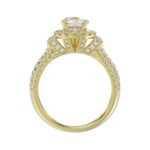 14K YELLOW GOLD 3/4CT ROUND DIAMOND LADIES RING(CENTER STONE MOUNT ROUND DIAMOND 1CT) - Image 4