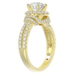 14K YELLOW GOLD 3/4CT ROUND DIAMOND LADIES RING(CENTER STONE MOUNT ROUND DIAMOND 1CT) - Image 2