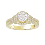 14K YELLOW GOLD 3/4CT ROUND DIAMOND LADIES RING(CENTER STONE MOUNT ROUND DIAMOND 1CT) - Image 3