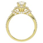 14K YELLOW GOLD 3/4CT ROUND DIAMOND LADIES RING(CENTER STONE MOUNT ROUND DIAMOND 1CT) - Image 4