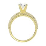 14K YELLOW GOLD 3/4CT ROUND DIAMOND LADIES SEMI MOUNT BRIDAL SET(CENTER STONE MOUNT ROUND DIAMOND 1CT) - Image 4
