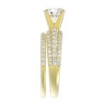 14K YELLOW GOLD 3/4CT ROUND DIAMOND LADIES SEMI MOUNT BRIDAL SET(CENTER STONE MOUNT ROUND DIAMOND 1CT) - Image 5