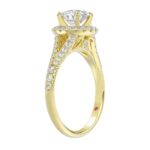 14K YELLOW GOLD 3/4CT ROUND DIAMOND LADIES SEMI MOUNT BRIDAL SET(CENTER STONE MOUNT ROUND DIAMOND 1CT) - Image 2