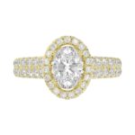 14K YELLOW GOLD 3/4CT ROUND DIAMOND LADIES SEMI MOUNT RING(CENTER STONE MOUNT OVAL DIAMOND 1CT) - Image 6