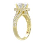 14K YELLOW GOLD 3/4CT ROUND DIAMOND LADIES SEMI MOUNT RING(CENTER STONE MOUNT PRINCESS DIAMOND 1CT) - Image 2
