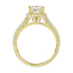 14K YELLOW GOLD 3/4CT ROUND DIAMOND LADIES SEMI MOUNT RING(CENTER STONE MOUNT PRINCESS DIAMOND 1CT) - Image 4