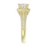 14K YELLOW GOLD 3/4CT ROUND DIAMOND LADIES SEMI MOUNT RING(CENTER STONE MOUNT PRINCESS DIAMOND 1CT) - Image 5