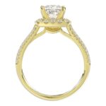 14K YELLOW GOLD 3/4CT ROUND DIAMOND LADIES SEMI MOUNT RING(CENTER STONE MOUNT PRINCESS DIAMOND 1CT) - Image 4
