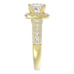 14K YELLOW GOLD 3/4CT ROUND DIAMOND LADIES SEMI MOUNT RING(CENTER STONE MOUNT PRINCESS DIAMOND 1CT) - Image 5