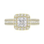 14K YELLOW GOLD 3/4CT ROUND DIAMOND LADIES SEMI MOUNT RING(CENTER STONE MOUNT PRINCESS DIAMOND 1CT) - Image 6
