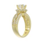 14K YELLOW GOLD 3/4CT ROUND DIAMOND LADIES SEMI MOUNT RING(CENTER STONE MOUNT ROUND DIAMOND 1CT) - Image 2