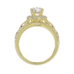 14K YELLOW GOLD 3/4CT ROUND DIAMOND LADIES SEMI MOUNT RING(CENTER STONE MOUNT ROUND DIAMOND 1CT) - Image 4