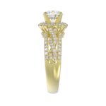 14K YELLOW GOLD 3/4CT ROUND DIAMOND LADIES SEMI MOUNT RING(CENTER STONE MOUNT ROUND DIAMOND 1CT) - Image 5