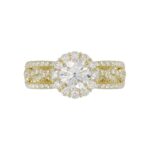 14K YELLOW GOLD 3/4CT ROUND DIAMOND LADIES SEMI MOUNT RING(CENTER STONE MOUNT ROUND DIAMOND 1CT) - Image 6