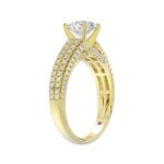 14K YELLOW GOLD 3/4CT ROUND DIAMOND LADIES SEMI MOUNT RING(CENTER STONE MOUNT ROUND DIAMOND 1CT) - Image 2
