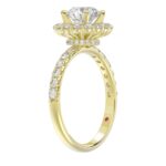 14K YELLOW GOLD 3/4CT ROUND DIAMOND LADIES SEMI MOUNT RING(CENTER STONE MOUNT ROUND DIAMOND 1CT) - Image 2