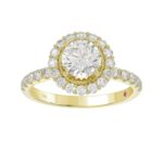 14K YELLOW GOLD 3/4CT ROUND DIAMOND LADIES SEMI MOUNT RING(CENTER STONE MOUNT ROUND DIAMOND 1CT) - Image 3