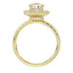 14K YELLOW GOLD 3/4CT ROUND DIAMOND LADIES SEMI MOUNT RING(CENTER STONE MOUNT ROUND DIAMOND 1CT) - Image 4