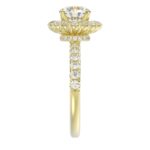 14K YELLOW GOLD 3/4CT ROUND DIAMOND LADIES SEMI MOUNT RING(CENTER STONE MOUNT ROUND DIAMOND 1CT) - Image 5