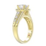 14K YELLOW GOLD 3/4CT ROUND/BAGUETTE/OVAL DIAMOND LADIES SEMI MOUNT BRIDAL SET(CENTER STONE MOUNT OVAL DIAMOND 1CT) - Image 2