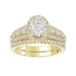 14K YELLOW GOLD 3/4CT ROUND/BAGUETTE/OVAL DIAMOND LADIES SEMI MOUNT BRIDAL SET(CENTER STONE MOUNT OVAL DIAMOND 1CT) - Image 3