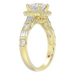 14K YELLOW GOLD 3/4CT ROUND/BAGUETTE/PRINCESS DIAMOND LADIES RING(CENTER STONE MOUNT PRINCESS DIAMOND 1CT) - Image 3