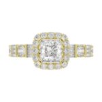 14K YELLOW GOLD 3/4CT ROUND/BAGUETTE/PRINCESS DIAMOND LADIES RING(CENTER STONE MOUNT PRINCESS DIAMOND 1CT) - Image 4