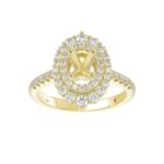 14K YELLOW GOLD 3/4CT ROUND/OVAL DIAMOND LADIES SEMI MOUNT RING(CENTER STONE MOUNT OVAL DIAMOND 1CT) - Image 2