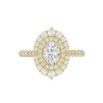 14K YELLOW GOLD 3/4CT ROUND/OVAL DIAMOND LADIES SEMI MOUNT RING(CENTER STONE MOUNT OVAL DIAMOND 1CT) - Image 7