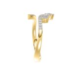 14K YELLOW GOLD 3/8CT ROUND/PEAR DIAMOND LADIES RING - Image 3