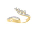 14K YELLOW GOLD 3/8CT ROUND/PEAR DIAMOND LADIES RING - Image 4