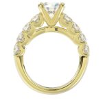 14K YELLOW GOLD 3CT ROUND DIAMOND LADIES SEMI MOUNT BRIDAL SET(CENTER STONE MOUNT ROUND DIAMOND 2CT) - Image 5