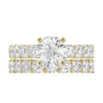 14K YELLOW GOLD 3CT ROUND DIAMOND LADIES SEMI MOUNT BRIDAL SET(CENTER STONE MOUNT ROUND DIAMOND 2CT) - Image 7
